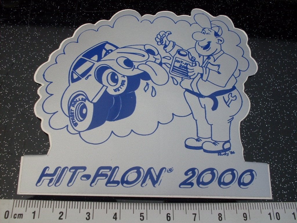 sticker hit-flon 2000 olie oil logo, Verzenden, Zo goed als nieuw, Merk