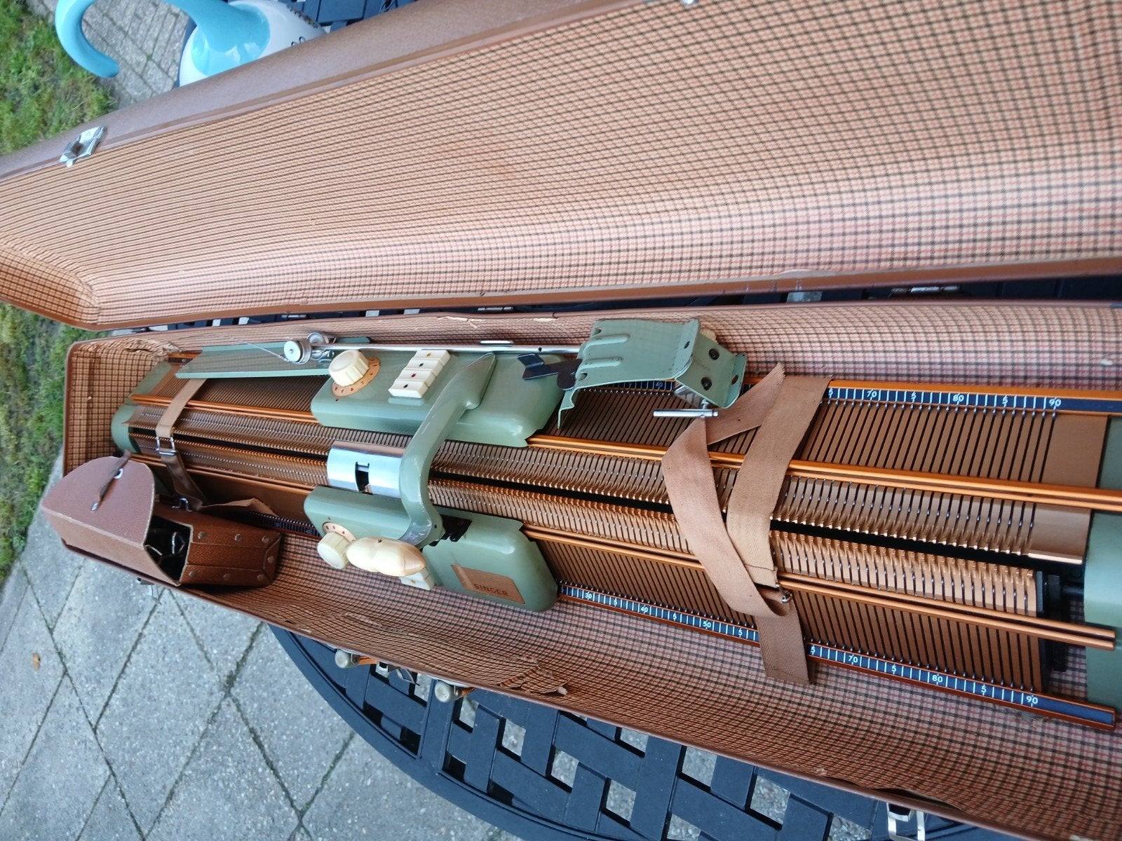 vintage breimachine singer plus  toebehoren, Ophalen, Gebruikt, Singer, Naaimachine