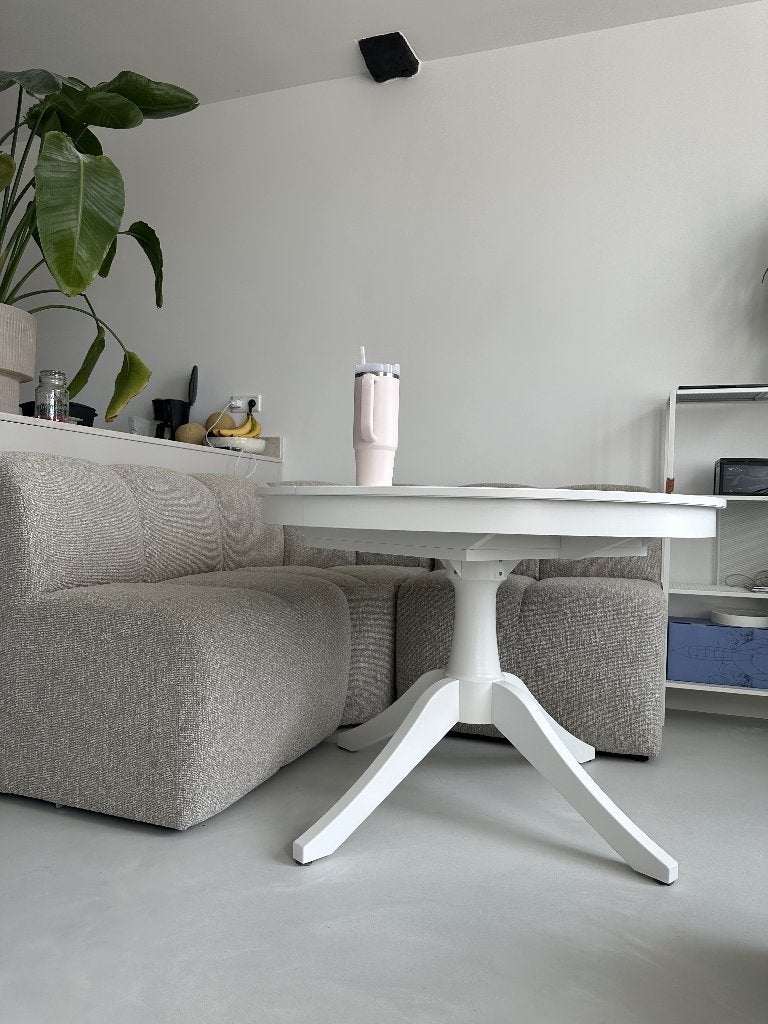 ROSENTORP uitschuifbare eettafel, wit (nieuwstaat), Ophalen, Rond, Nieuw, Vier personen