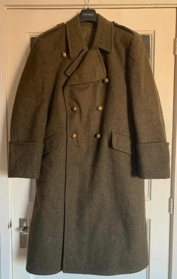 Lange donkergroene (vilten?) uniform jas; Esders; 48 1/2, Kleding | Heren, Ophalen of Verzenden, Zo goed als nieuw, Maat 56/58 (XL)