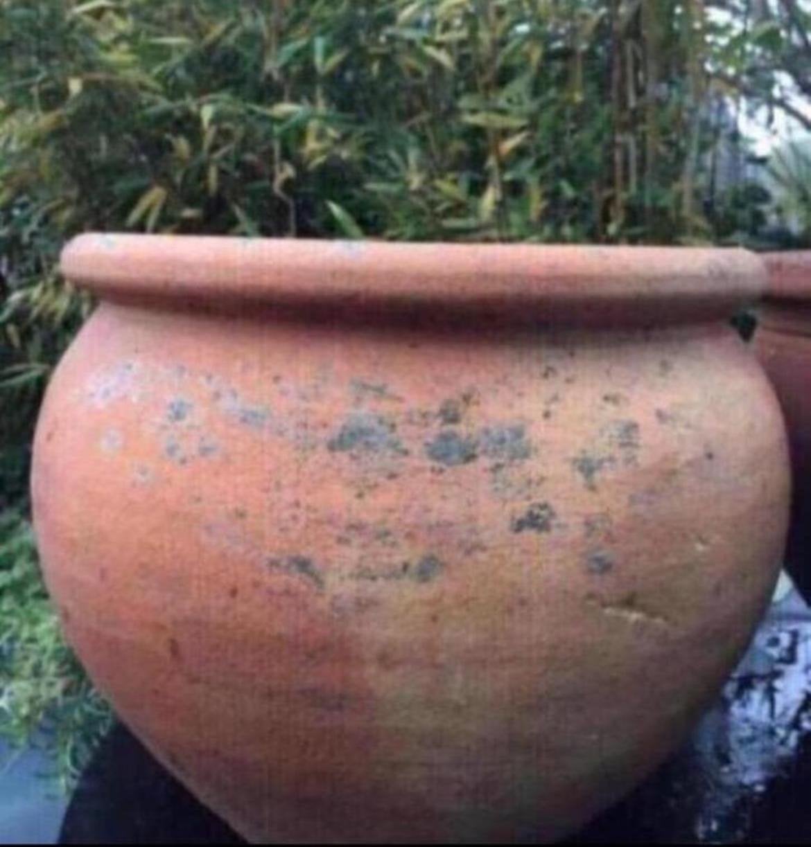 Prachtige antieke terracotta bloempot 23x27cm, Gebruikt, Rond, Binnen, Minder dan 40 cm