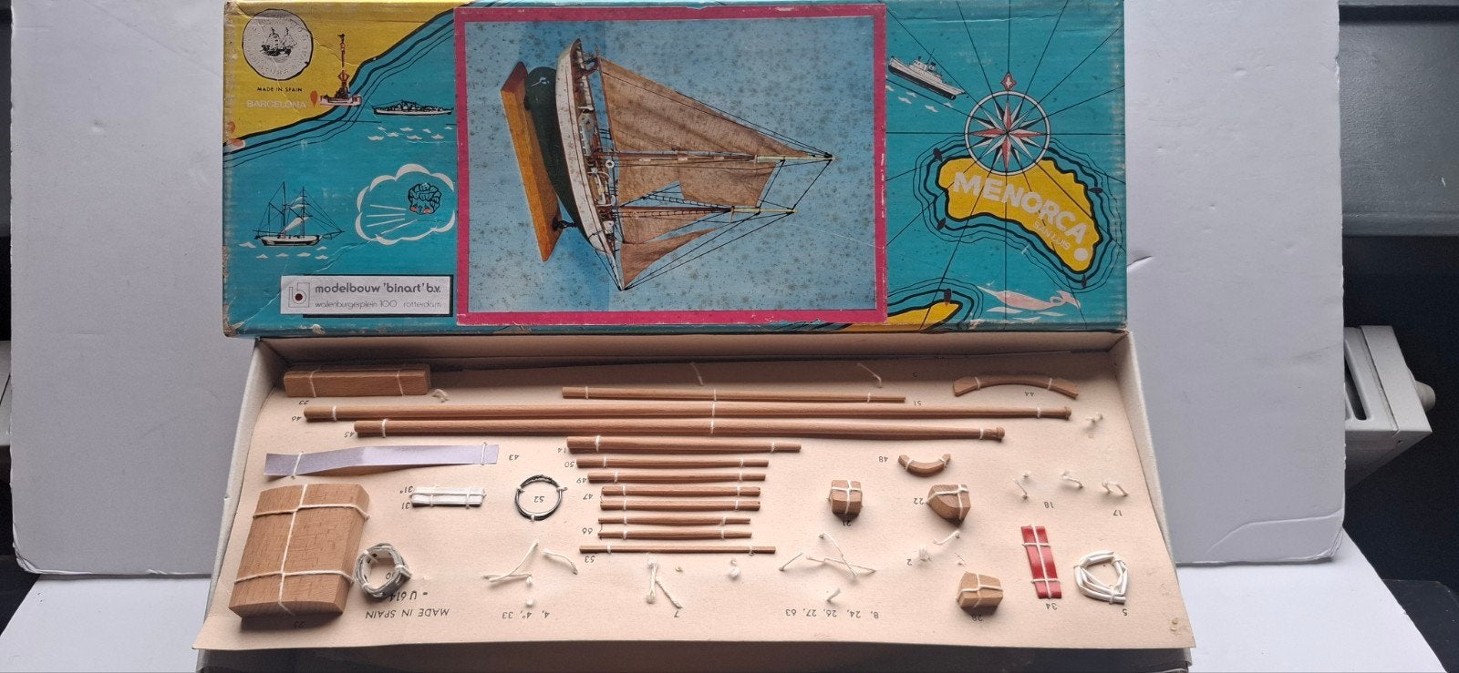 Vintage Modelbouw Kit "Blue Goose" Zeiljacht - Ongebouwd, Overige merken, Onbekend, Made in Spain, Gebruikt, Binar