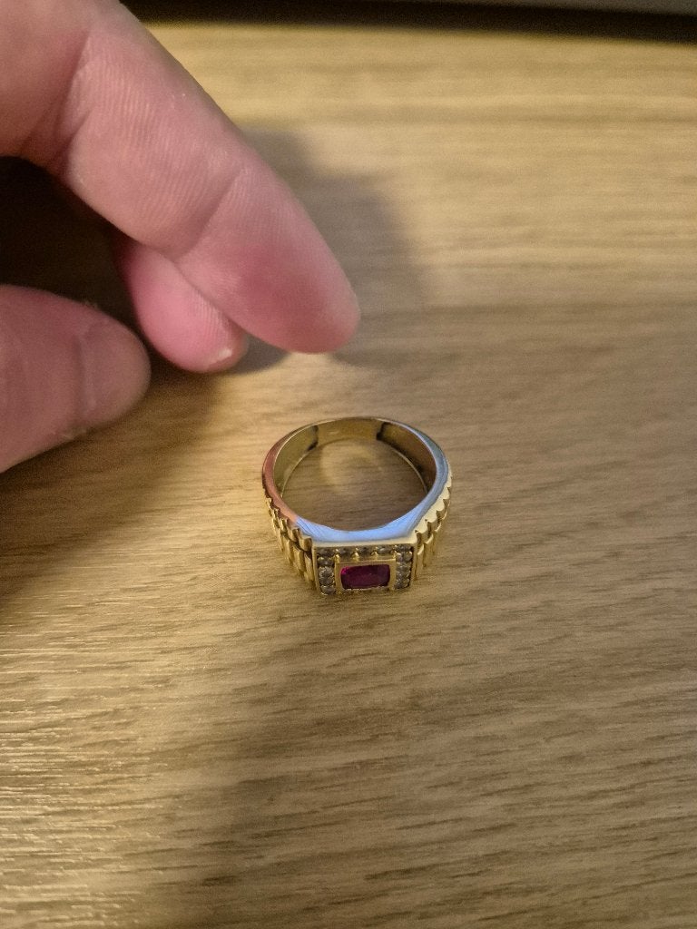 Gouden ring, 18 tot 19, Ophalen of Verzenden, Zo goed als nieuw, Dame of Heer