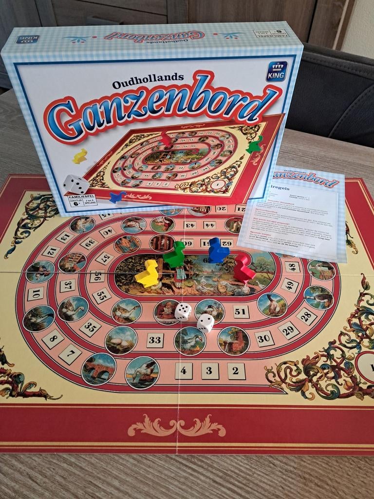 Oudhollands ganzenbord, Hobby en Vrije tijd, Gezelschapsspellen | Bordspellen, Ophalen of Verzenden, Zo goed als nieuw