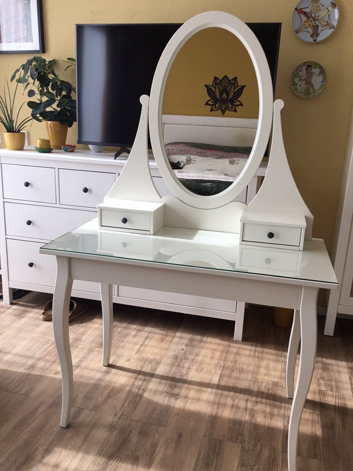 Ikea Hemnes, toilettafel, wit., Ophalen, Gebruikt, 50 tot 100 cm, 100 tot 150 cm