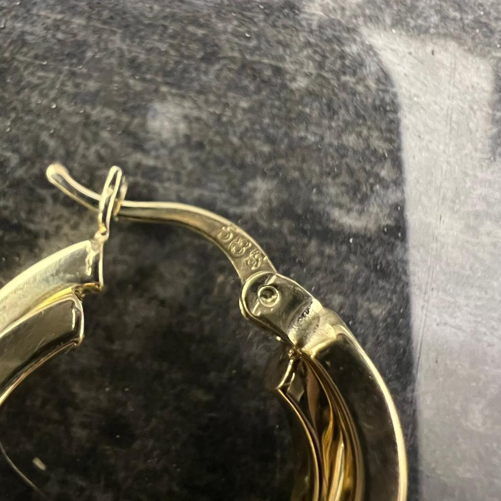 14k gouden oorbellen italy, Ophalen of Verzenden, Nieuw, Goud
