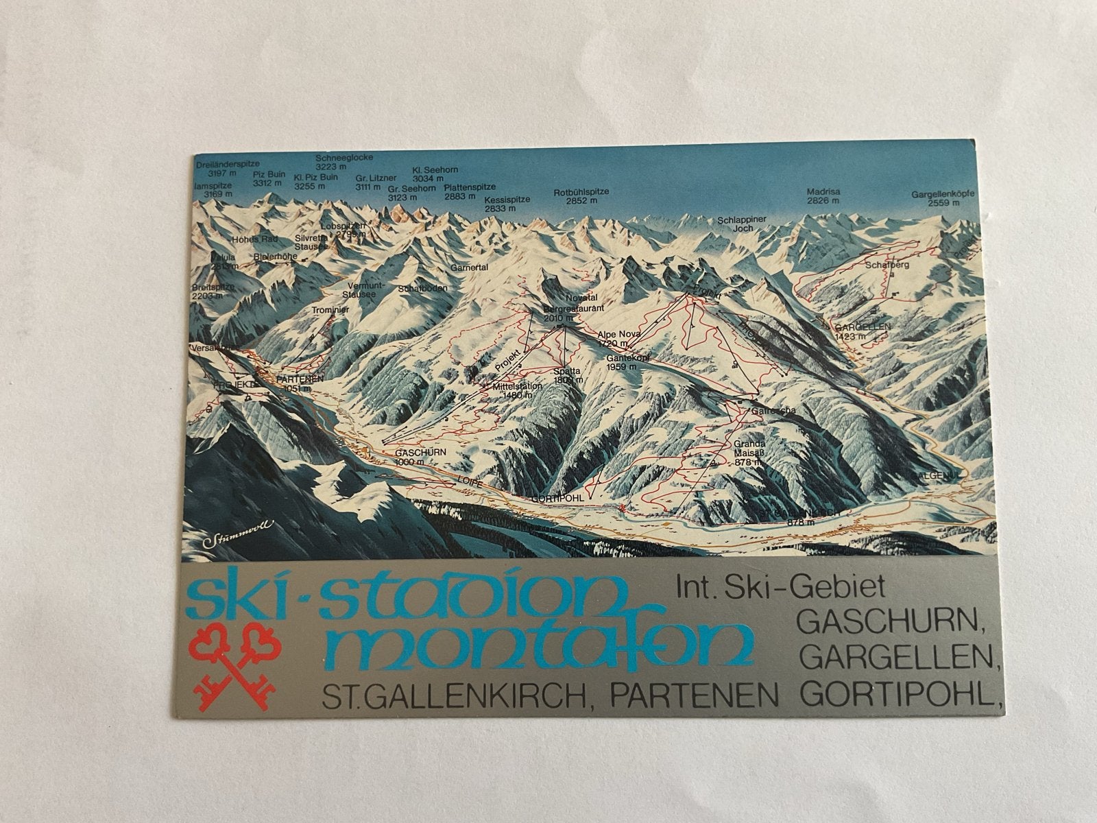 3 Oostenrijkse Ansichtkaarten - Ski-Gebied Montafon, Ophalen of Verzenden, 1960 tot 1980, Ongelopen, Oostenrijk