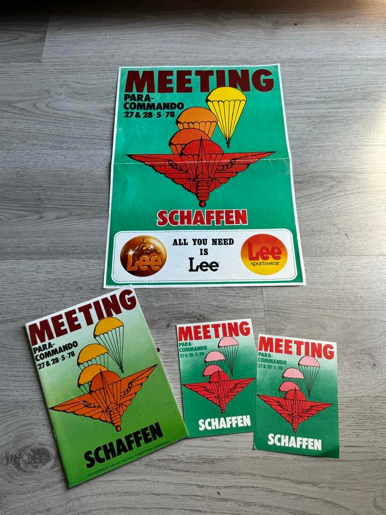 Para-Commando Meeting Schaffen 1978 - Poster & Programma Set, Verzamelen, Ophalen of Verzenden, A1 t/m A3, Overige onderwerpen