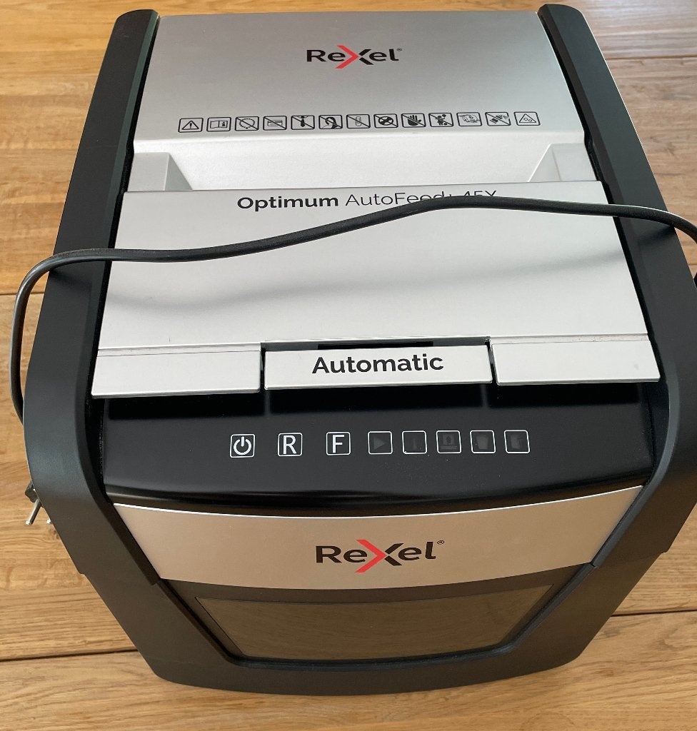 Rexel Optimum Autofeed 45x papiervernietiger, Ophalen, Gebruikt