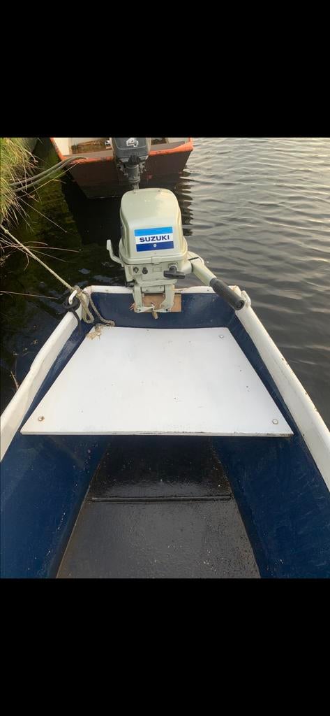Stalen punter met 2 motoren, Watersport en Boten, Kano's, Gebruikt, Ophalen