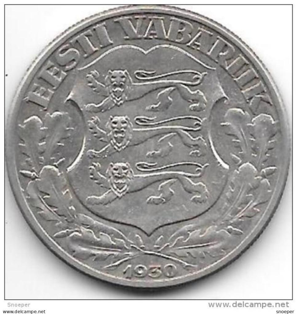 estonia 2 krooni 1930 km 20 xf+ !!!! catalog val 50,00$, Verzenden, Overige landen, Losse munt