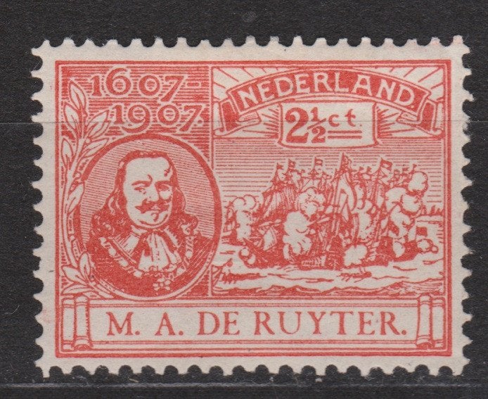 NVPH 89 ongebruikt de Ruyter 1907 OUD NEDERLAND p/stuk, Postzegels en Munten, Postzegels | Nederland, Ophalen of Verzenden, T/m 1940