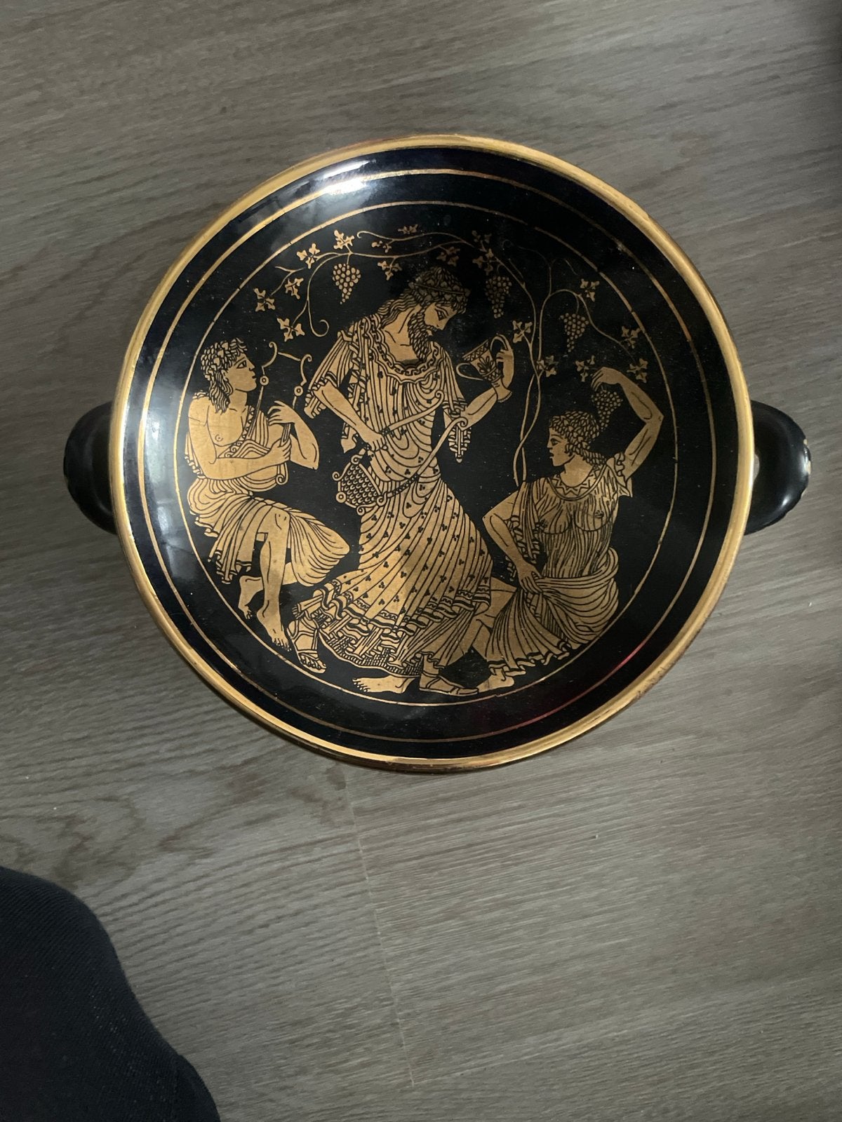 Handgemaakte Griekse kom met 24K goud decoratie, Ophalen of Verzenden