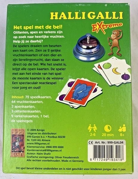 Halli Galli Extreme Snel Reactiespel met Bel 999 Games spel, Coolsingel 104, 3011 AG Rotterdam, Netherlands, Verzenden, Zo goed als nieuw