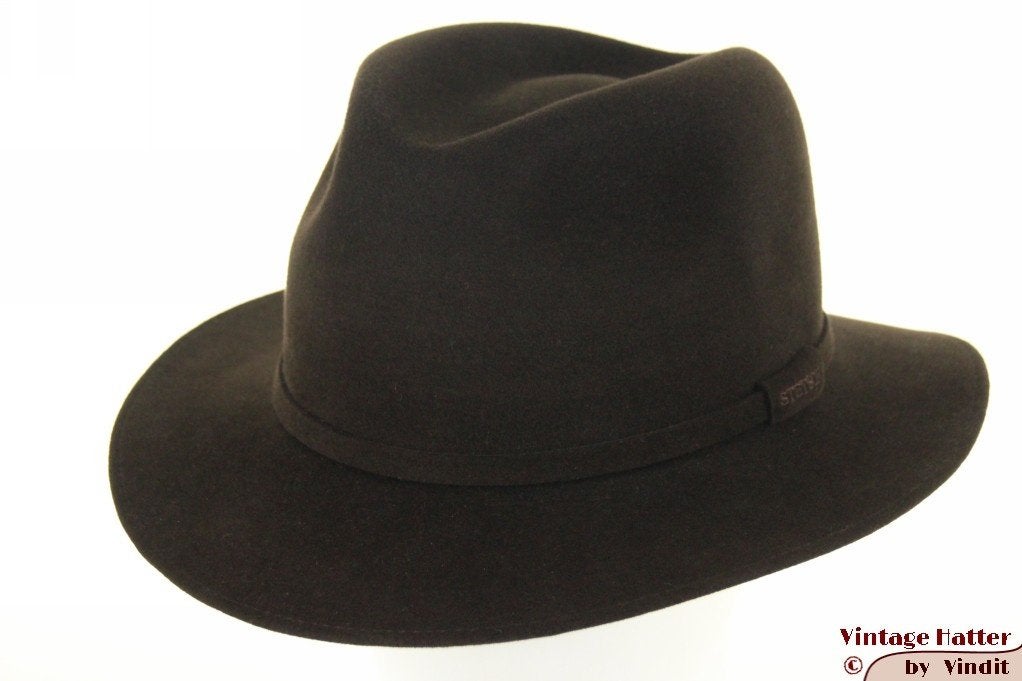 Outdoor gleufhoed Stetson Michael donker bruin 62 =XXL nieuw, 60 cm (XL, 7½ inch) of meer, Hoed, Nieuw, Ophalen of Verzenden