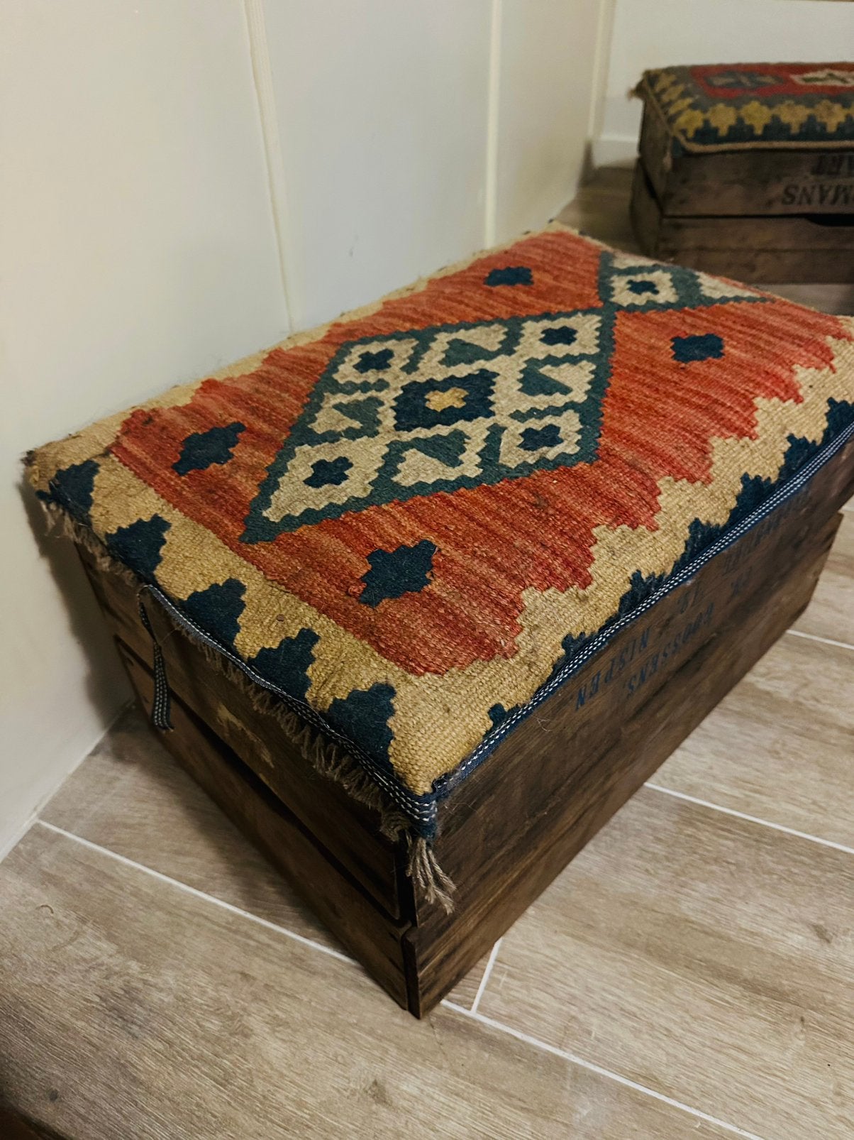 Twee heel leuke poefjes vintage, Ophalen, Zo goed als nieuw, 50 tot 100 cm, Minder dan 50 cm