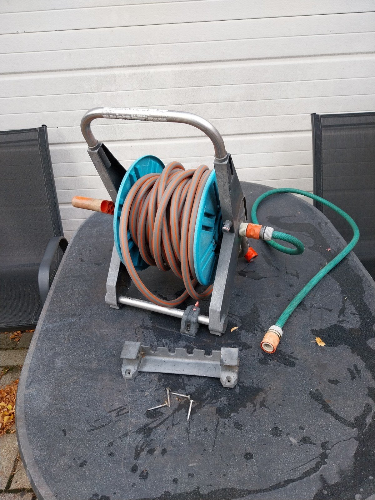 Gardena tuinslanghaspel met slang, Ophalen of Verzenden, Gebruikt, Tuinslanghaspel