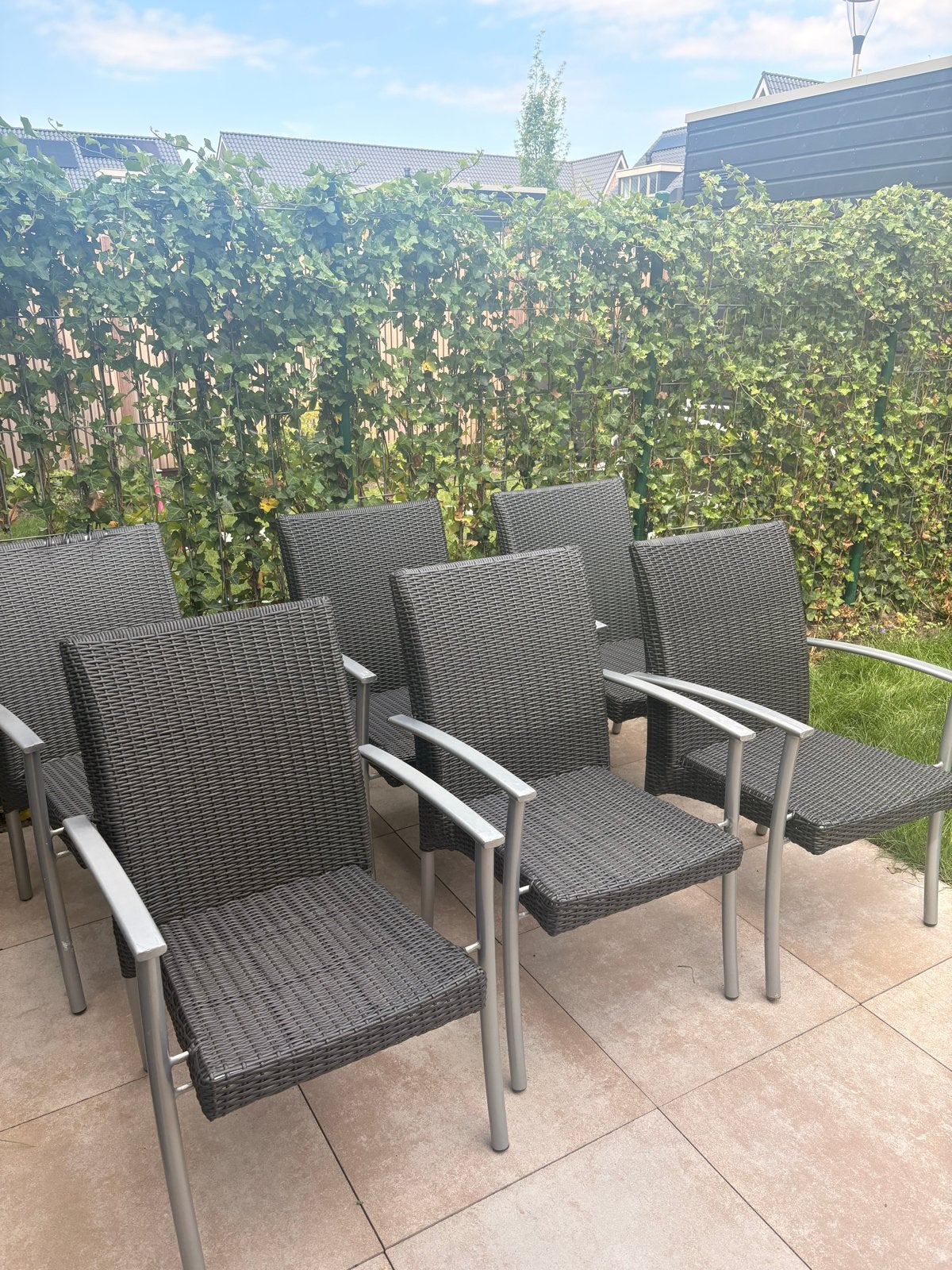 6 Hartman tuinstoelen, Ophalen, Gebruikt, 6 zitplaatsen, Aluminium