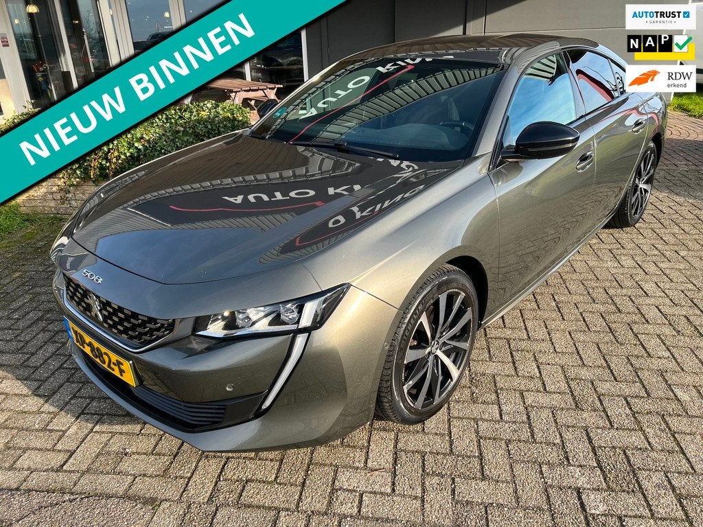 Peugeot 508 1.6 GT Line 180PK CARPLAY ACC INPARK 360 APK+NAP, Auto's, Peugeot, 745 kg, Gebruikt, 4 cilinders, Leder en Stof