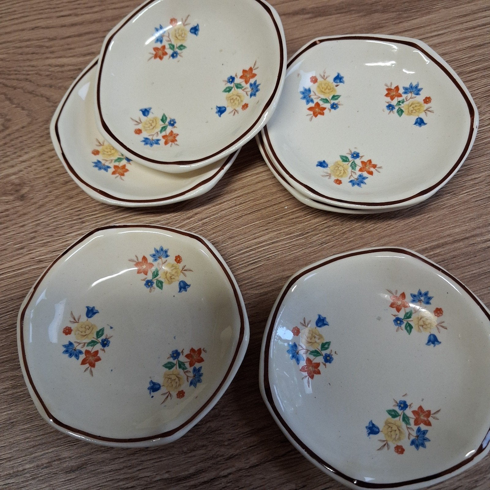 Set van 6 vintage petit four schaaltjes  Société Céramique, Ophalen of Verzenden