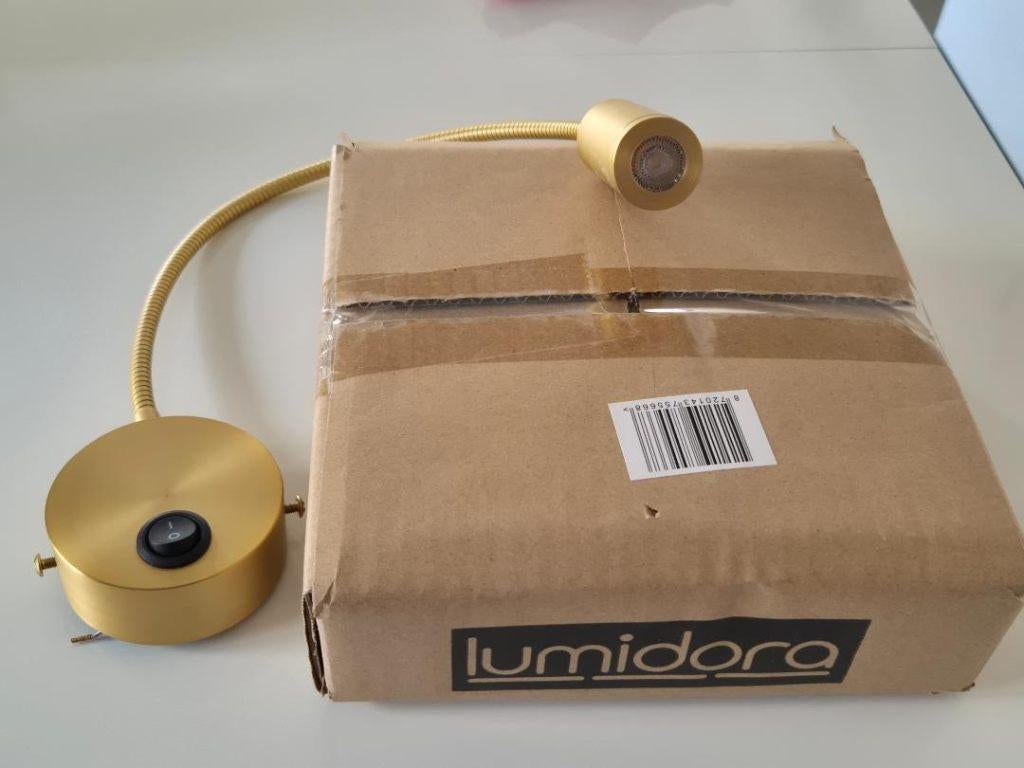 2 wandlampen Lumidora matt brass (goud), Ophalen of Verzenden, Nieuw, Kunststof, Modern