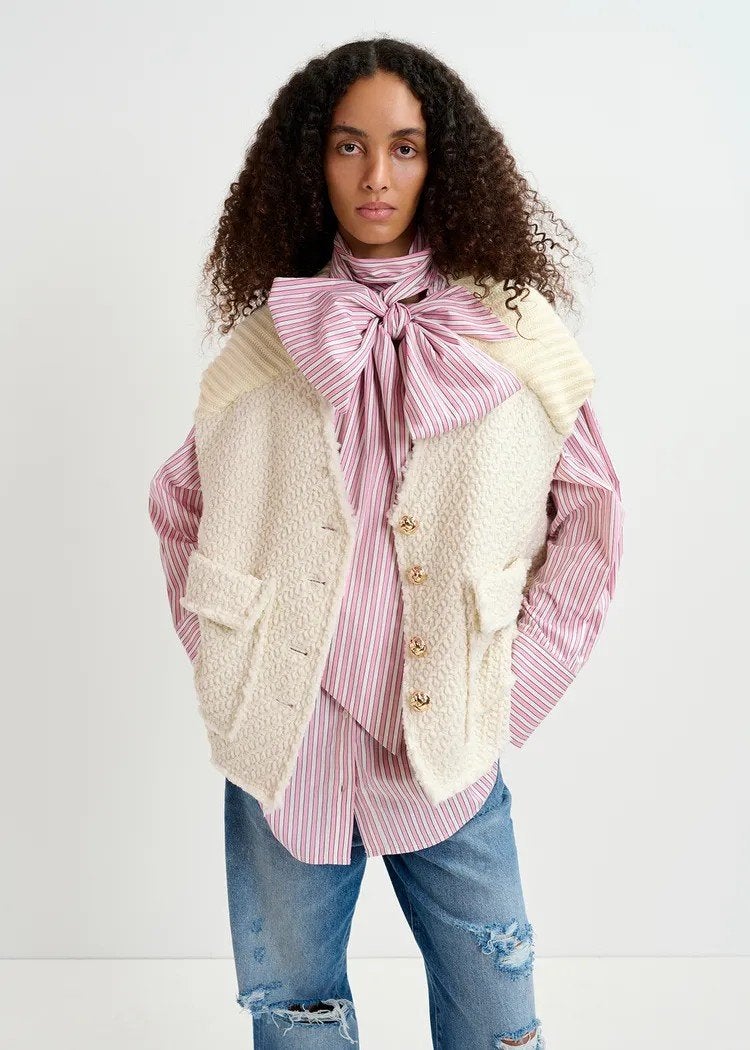 Essentiel Antwerp gebreide jas zonder mouwen, Kleding | Dames, Truien en Vesten, Verzenden, Beige, Nieuw, Essentiel Antwerp