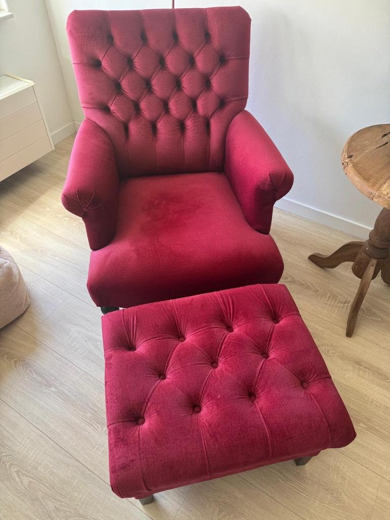 Fauteuil en Hocker, Ophalen, Zo goed als nieuw, 75 tot 100 cm, 75 tot 100 cm