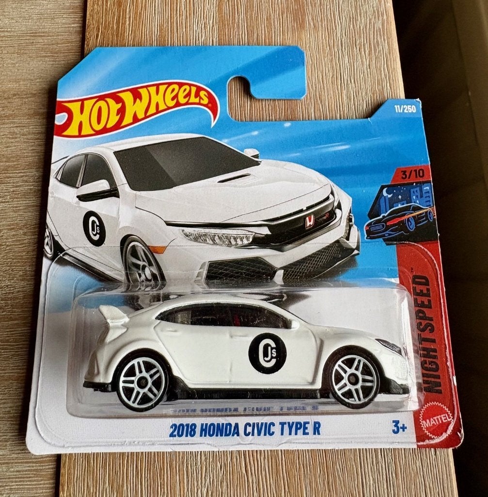Hotwheels Honda Civic Type R wit 2018, Ophalen of Verzenden, Nieuw, Auto