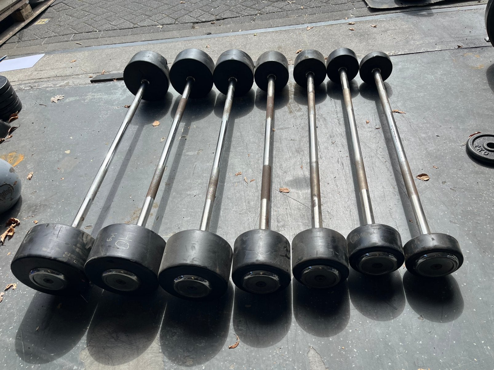Hammer strength vaste halter stangen 10-45 kg gewichten, Sport en Fitness, Fitnessmaterialen, Ophalen, Gebruikt, 10-45 kg gewichten