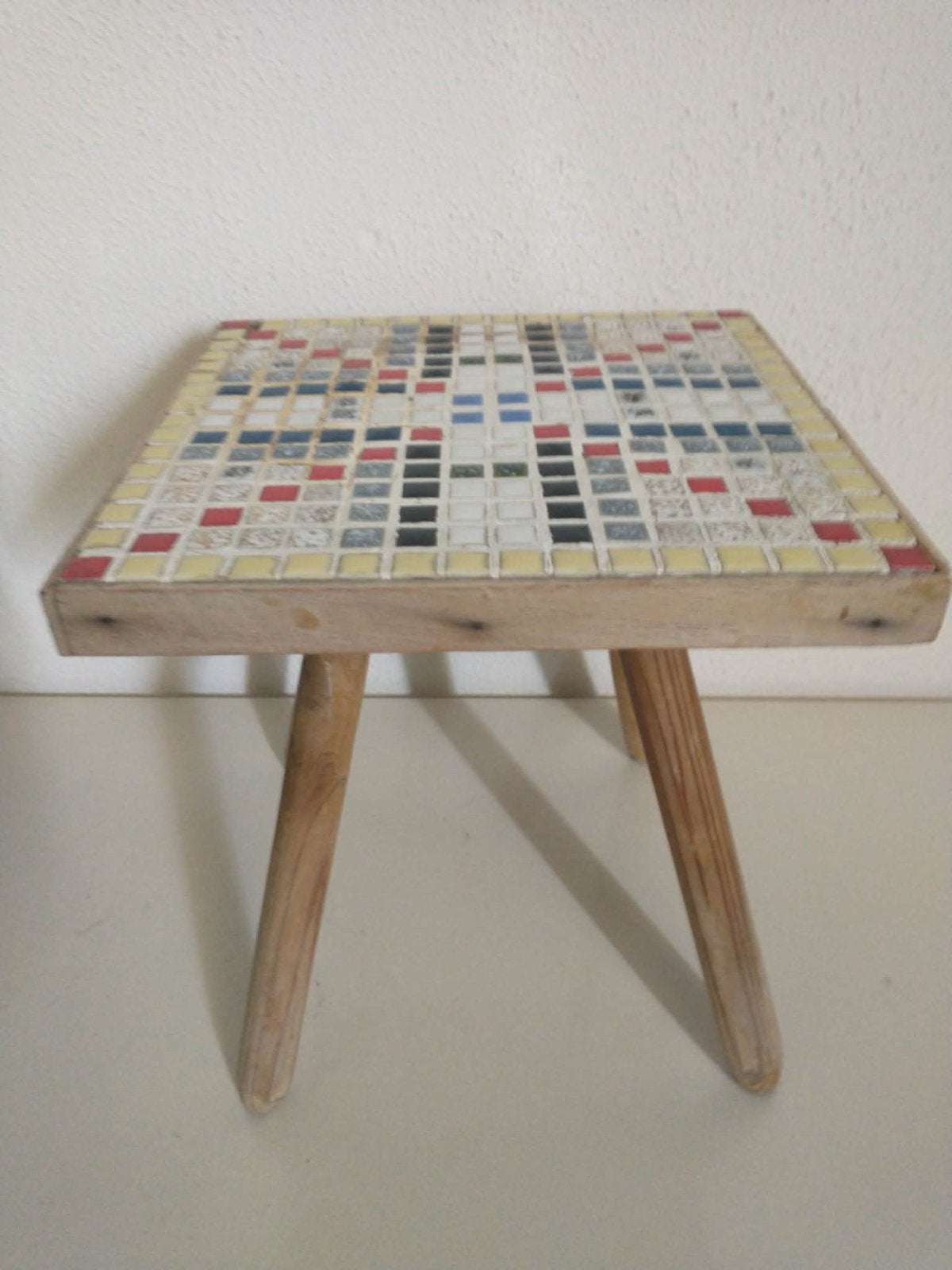 Vintage plantenkrukje met mozaïek blad, Ophalen of Verzenden