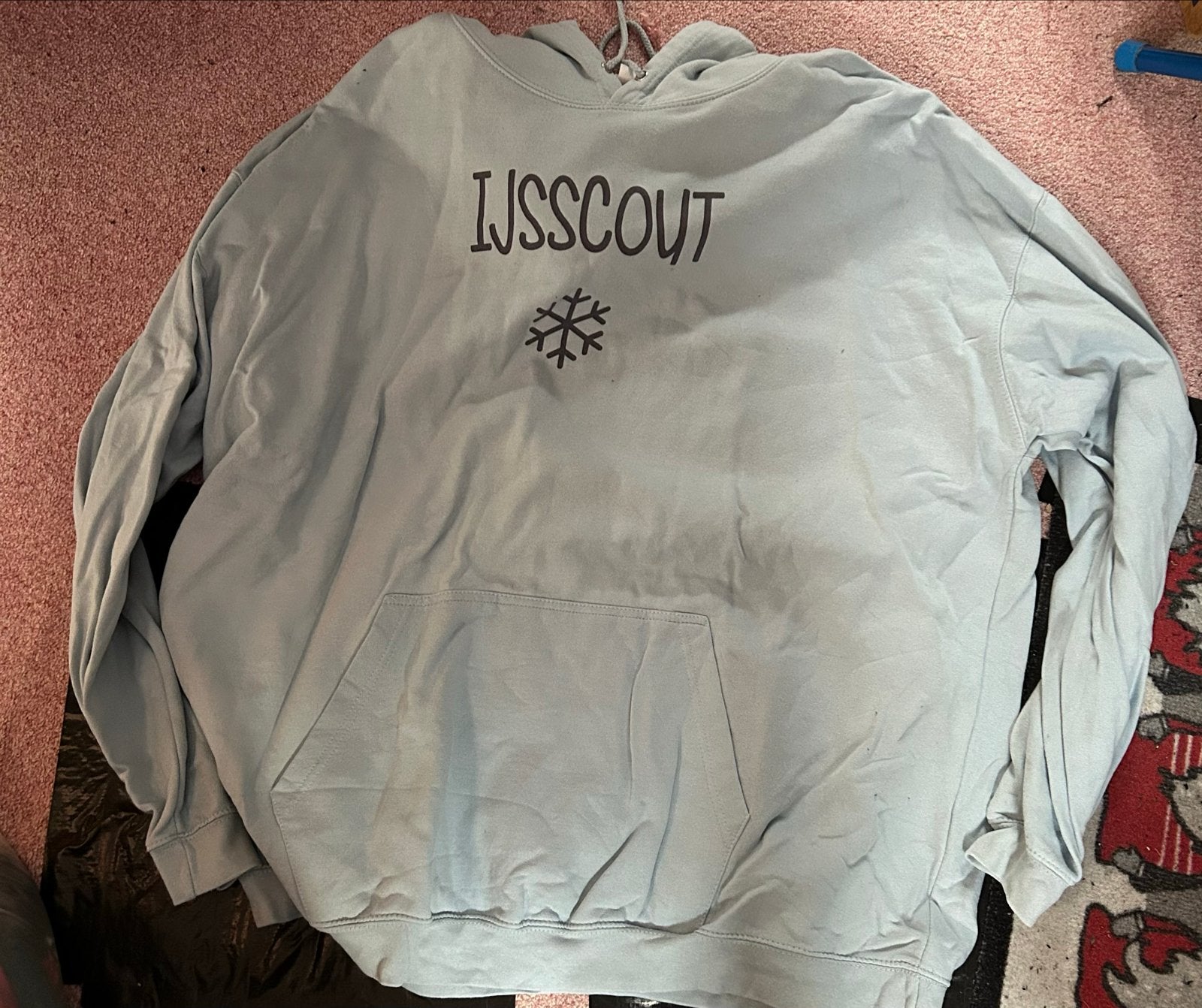 Scouting Hoodie - Lichtblauw met 'IJSSCOUT' opdruk, Ophalen, Gedragen