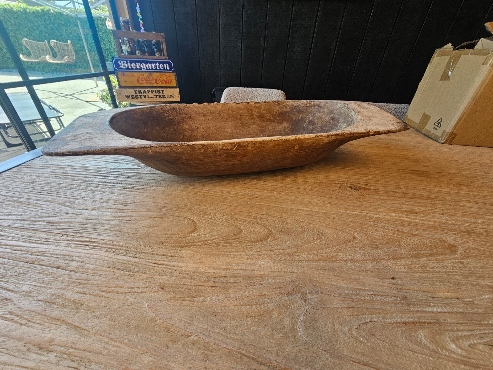 Houten trog, Ophalen, Gebruikt, Schaal, Rechthoekig