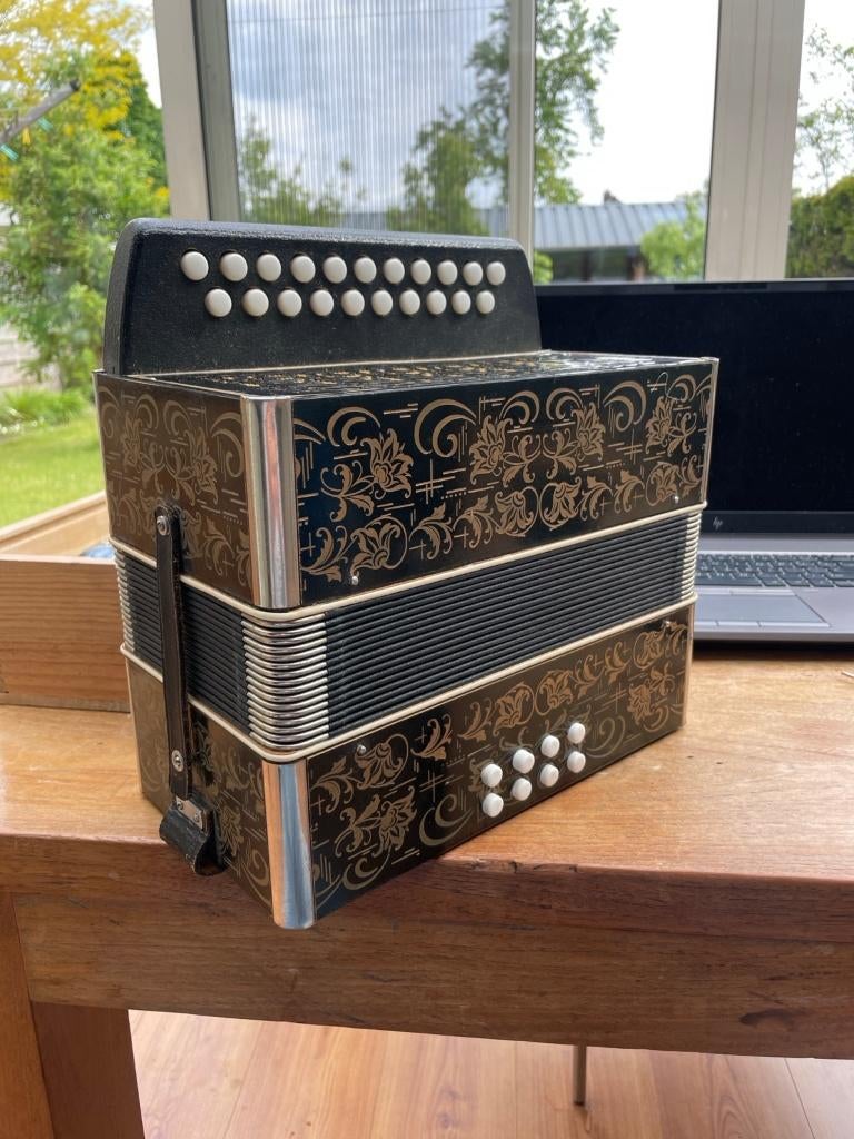 Vintage DDR knopaccordeon / diatonische accordeon, Gebruikt, Overige formaten, Knopaccordeon, Ophalen