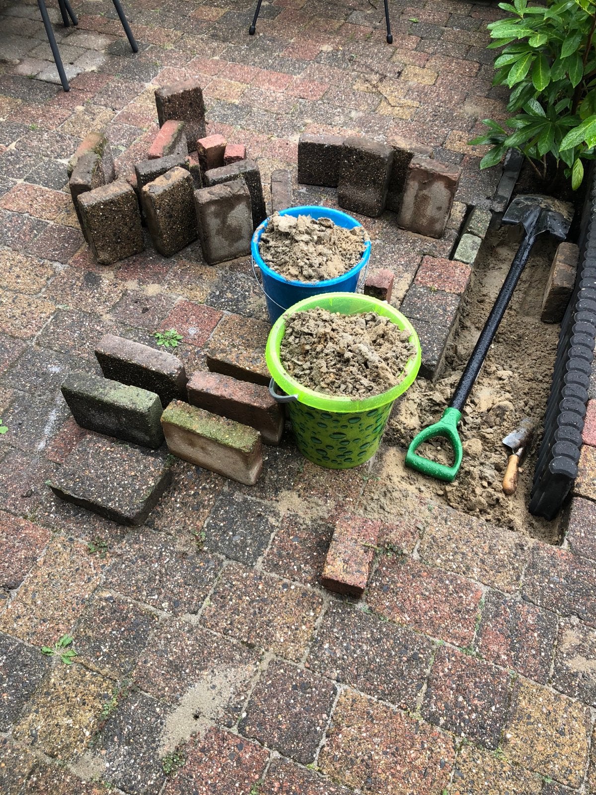 klinkers en terrastegels zand palissade paaltjes, Ophalen, Gebruikt, Klinkers, 10 m² of meer
