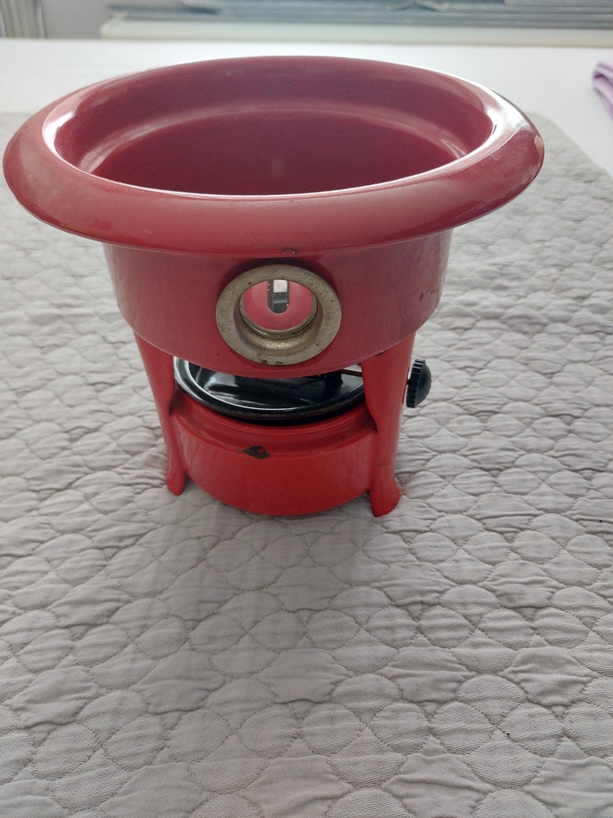 Vintage rood petroleumstel, Ophalen of Verzenden