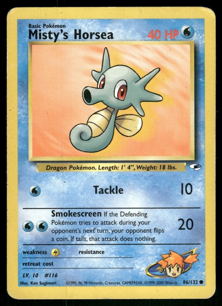 Misty's Horsea 86/132 - Gym Heroes (Good), Verzenden, Gebruikt