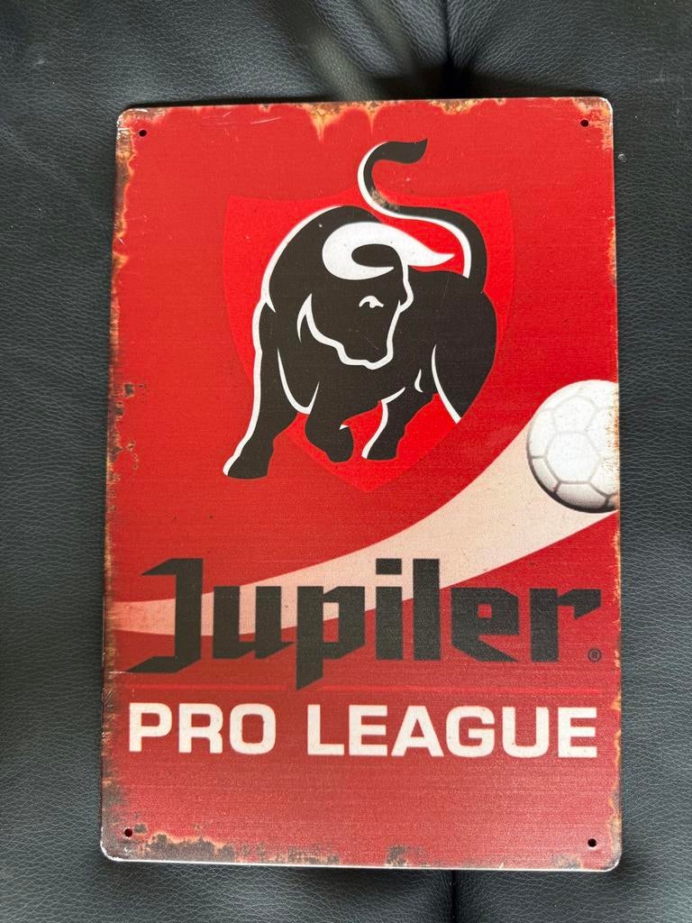 Jupiler Pro League Metalen Bord - Voetbal  30 bij 20, Ophalen of Verzenden, Gebruikt, Overige sporten, Overige typen