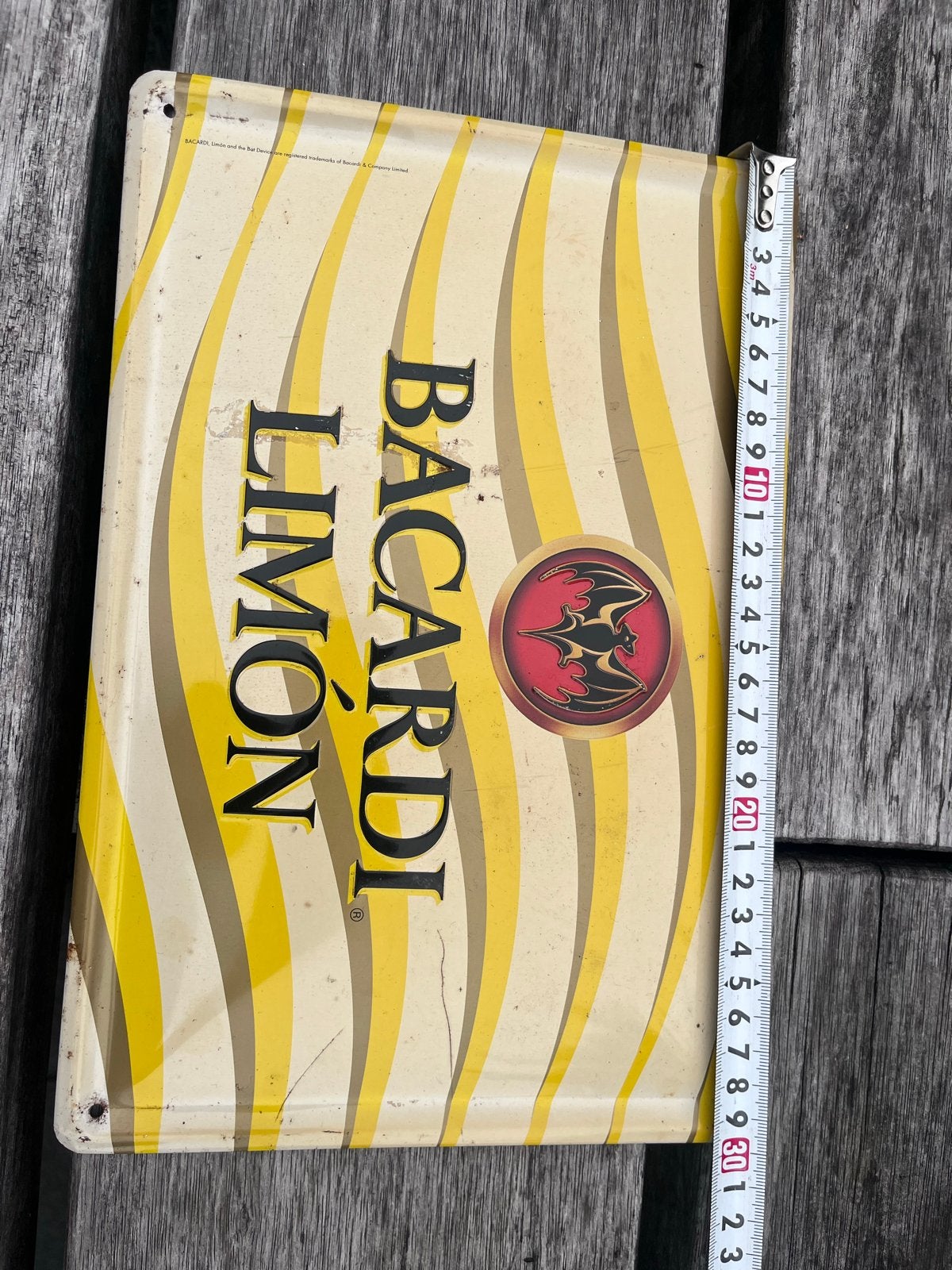 Vintage Bacardi Limón Reclamebord - Metaal, Ophalen of Verzenden, Gebruikt, Reclamebord