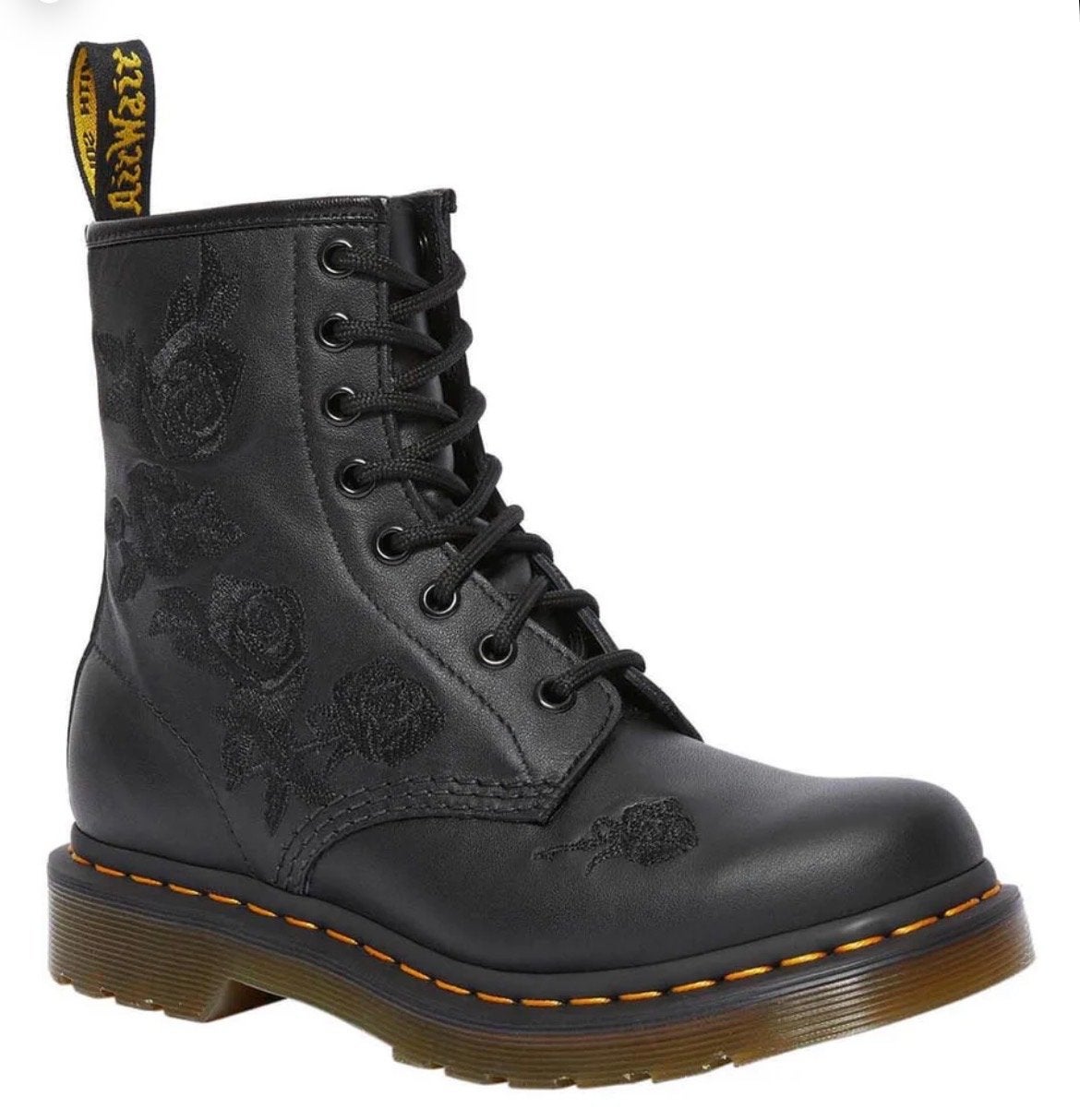 Dr. Martens 1460 Vonda Mono Rose Leren Veterlaarzen Zwart, Kleding | Dames, Schoenen, Ophalen of Verzenden, Zo goed als nieuw