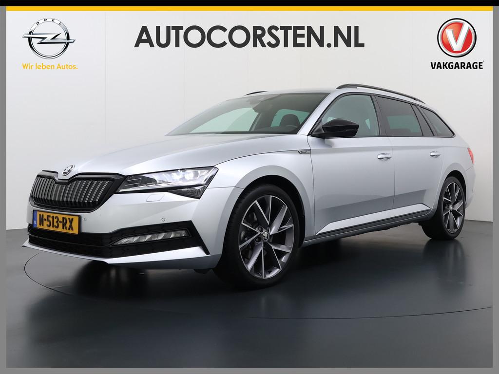Skoda Superb Combi T218PK iV PHEV AUT-6 Sportline BS Leer/Al, Gebruikt, 4 cilinders, Hybride Elektrisch/Benzine, 1600 kg