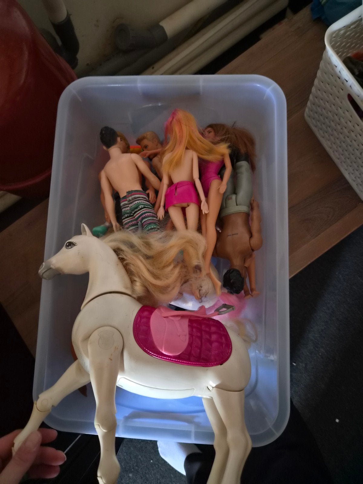 Grote partij speelgoed: Barbie, diertjes en meer  konijnen o, Ophalen of Verzenden