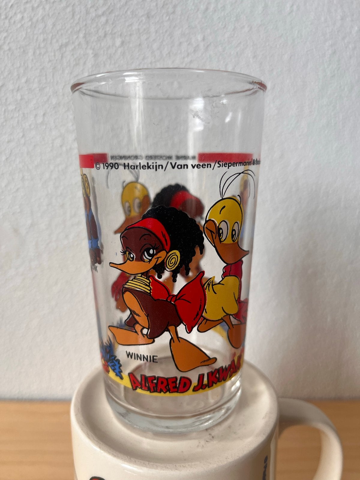 Vintage Alfred J. Kwak glas - Winnie, Henk, Alfred, Ophalen of Verzenden, Zo goed als nieuw, Meerkleurig, Glas