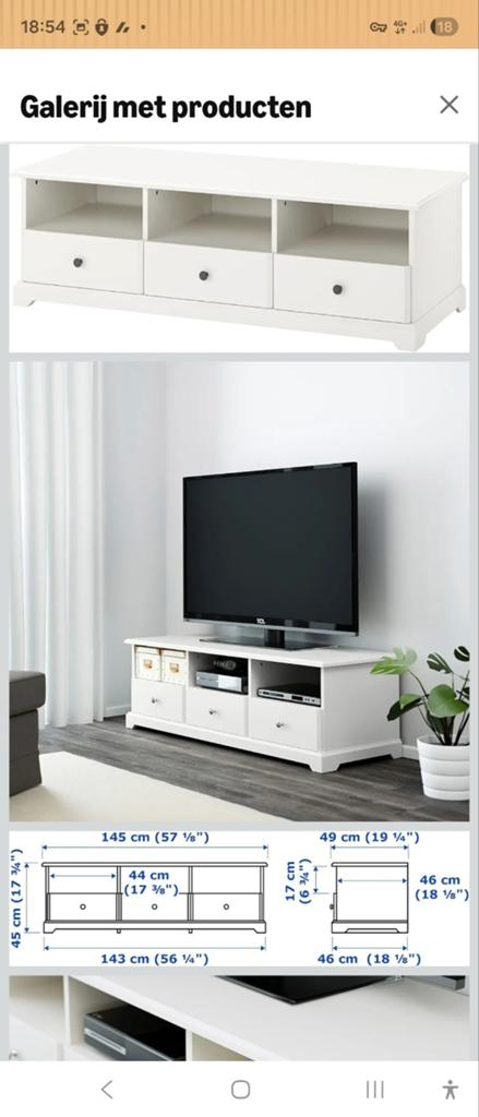 IKEA Liatorp TV Meubel met lades, Ophalen, 25 tot 50 cm, Minder dan 100 cm