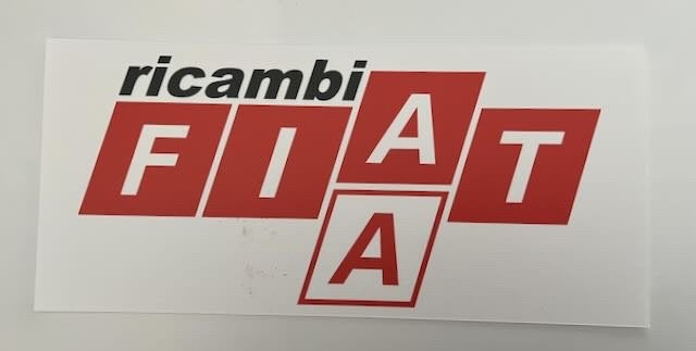 FIAT ricambi    reclamebord  35 x16 cm    Kunststof, Ophalen of Verzenden, Zo goed als nieuw, Auto's