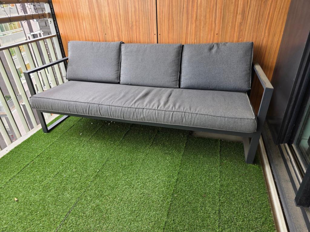 Luxe Donkergrijze Loungeset - Ruim en Comfortabel, Tuin en Terras, Tuinsets en Loungesets, Ophalen, 5 zitplaatsen, Gebruikt, Aluminium