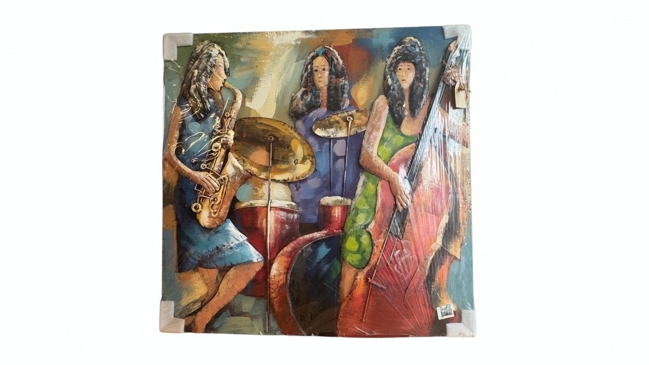 Modern Schilderij Muzikanten Jazz Band, van metaal, Ophalen, Olieverf, Ophangklaar, Muziek