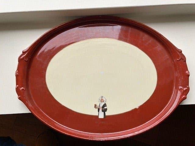 Antiek dienblad Droste - kopje en schotel, Ophalen of Verzenden