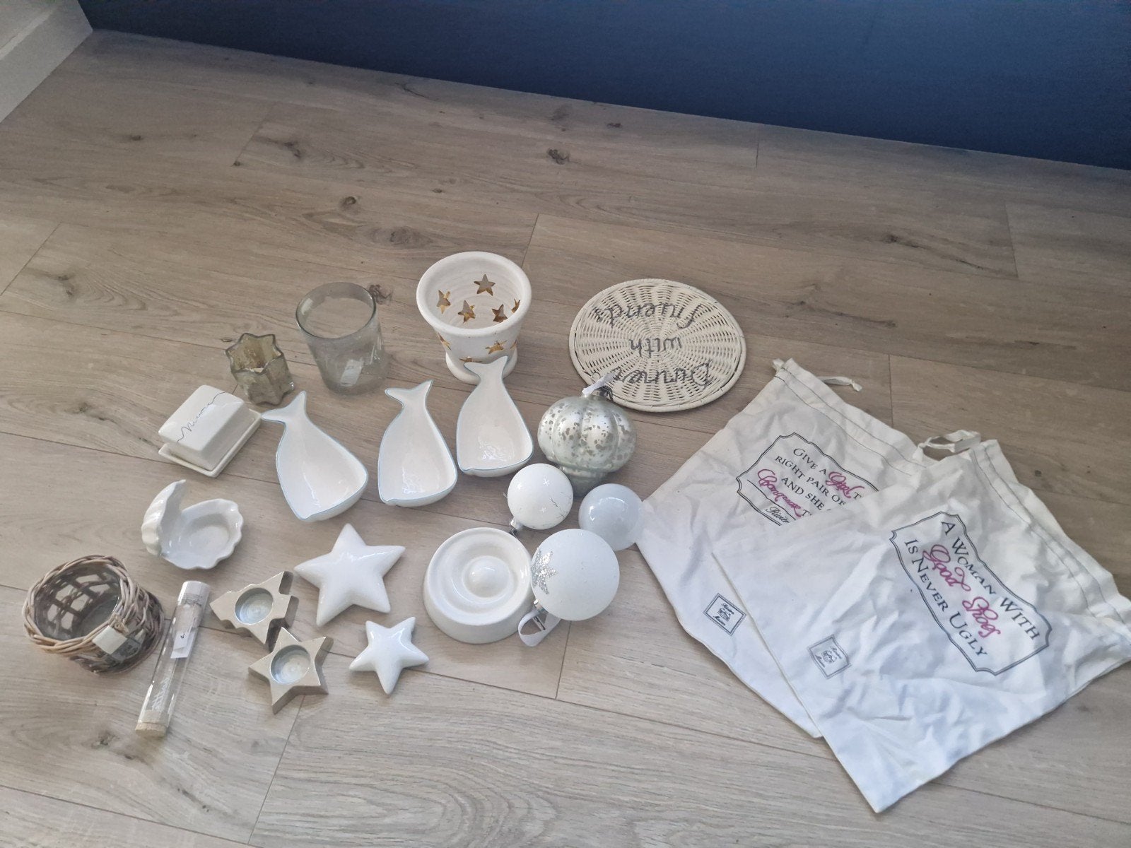 Riviera Maison pakket - Diverse woonaccessoires, Huis en Inrichting, Gebruikt, Ophalen of Verzenden, Landelijk, Wit
