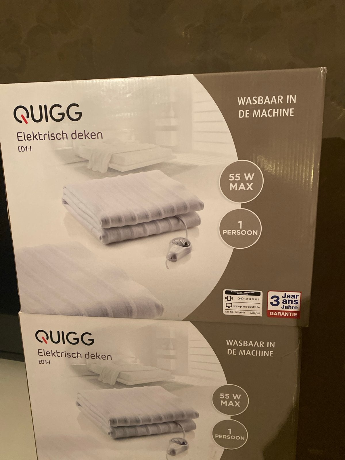 2 nieuwe  Quigg elektrische deken - 1 persoon, Huis en Inrichting, Ophalen, Eenpersoons, Nieuw, Deken of Dekbed
