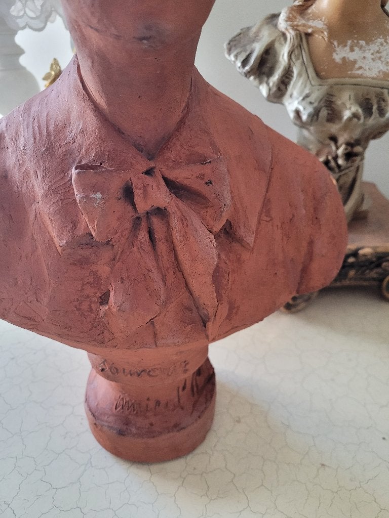 Vintage hand geboetseerde buste, Antiek en Kunst, Ophalen of Verzenden